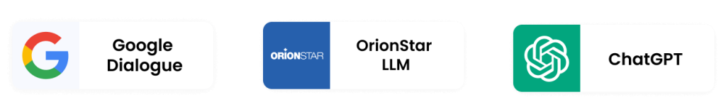 ChatGPT, Google Dialogue, y OrionStar LLM